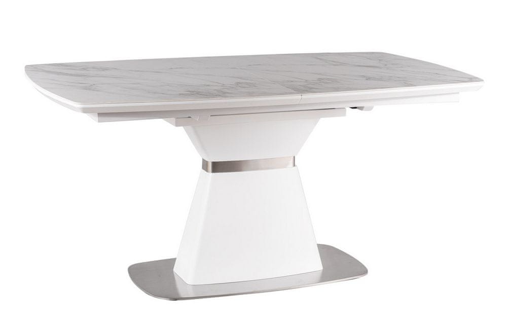 CASARREDO Jedálenský stôl rozkladacia SATURN II 160 ceramic biely mramor/biely mat